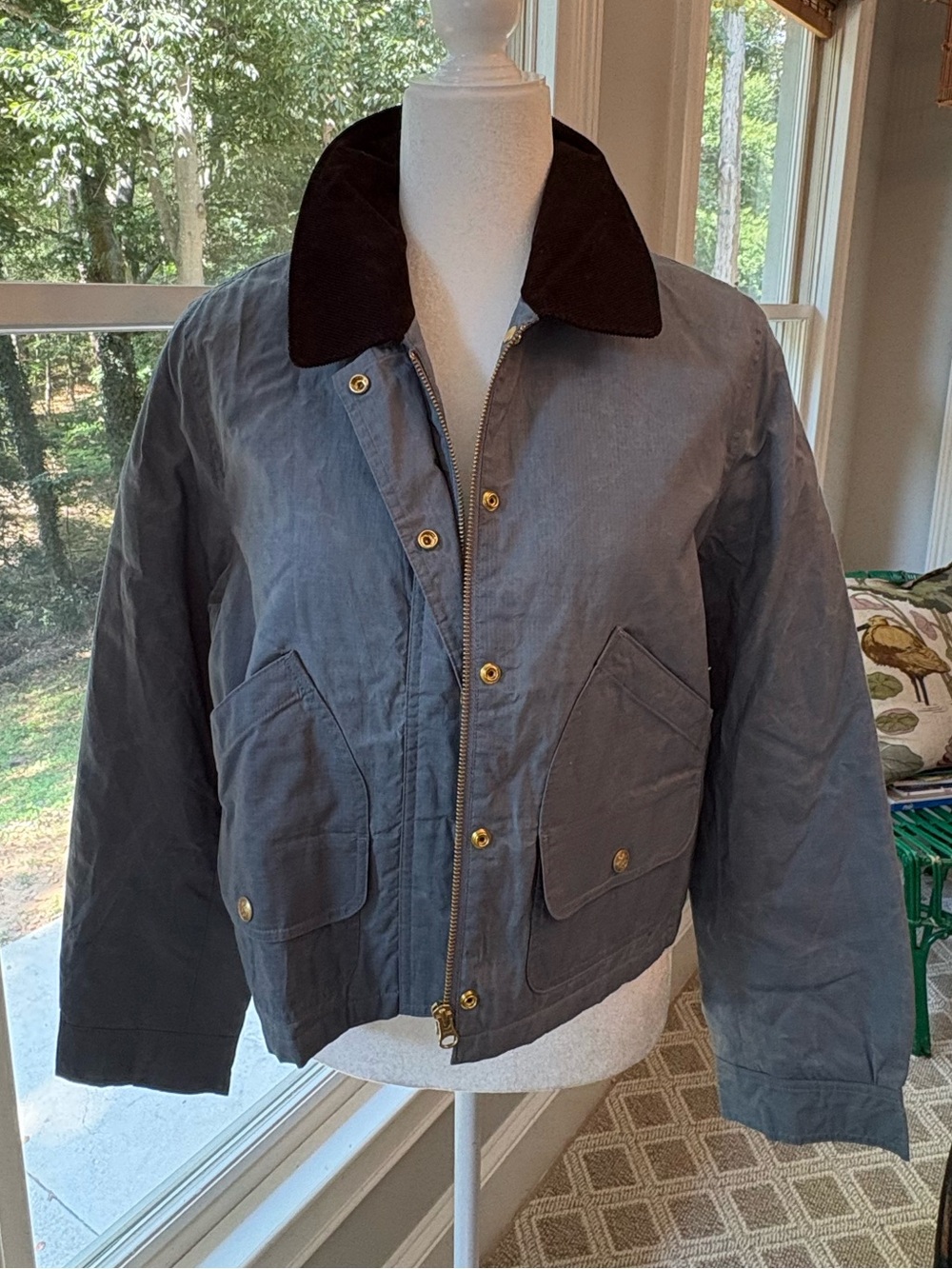 J. Crew Bomber Jacket with Dark Contrast Collar